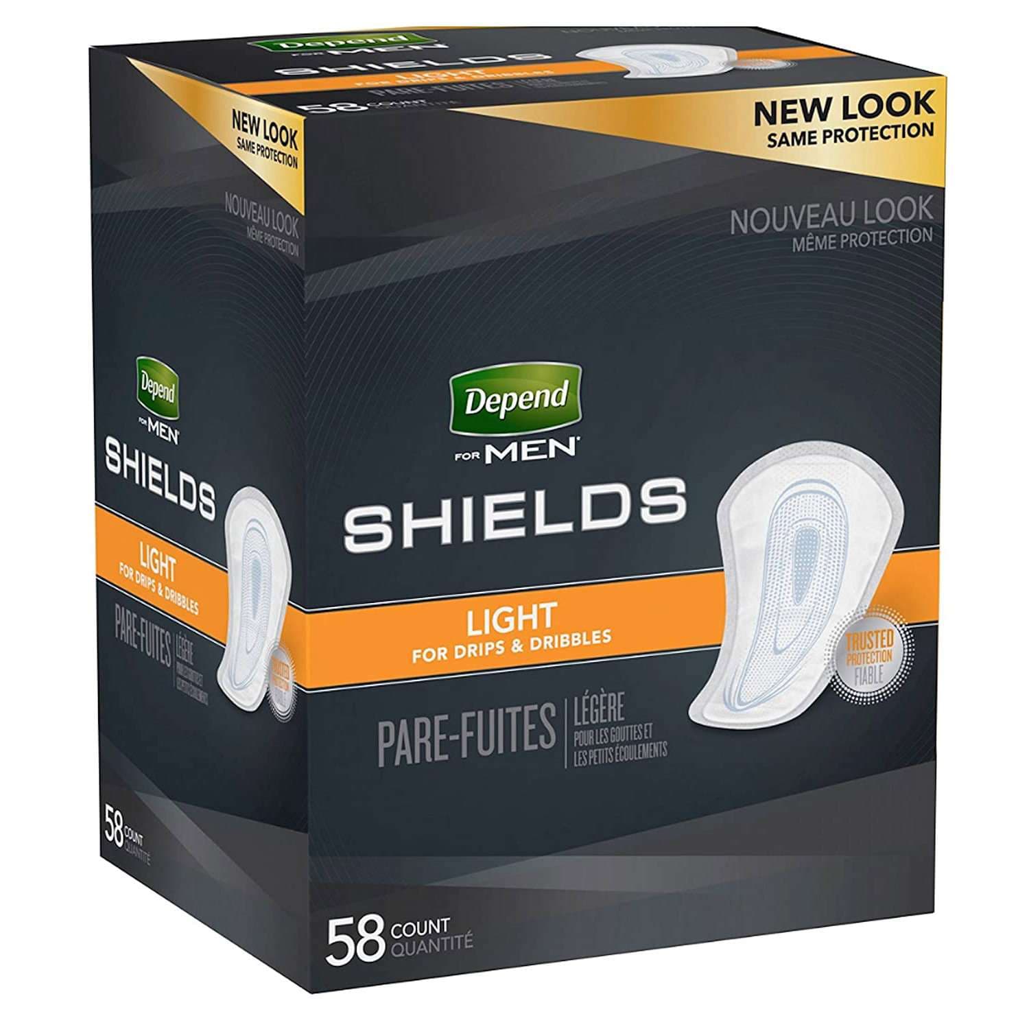 Depend Incontinence Shields for Men - Package of 58 - Image 1