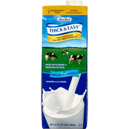 Thick and Easy Dairy Honey Consistency Thickened Beverage, Milk, 32 oz - Case of 8 - Image 1