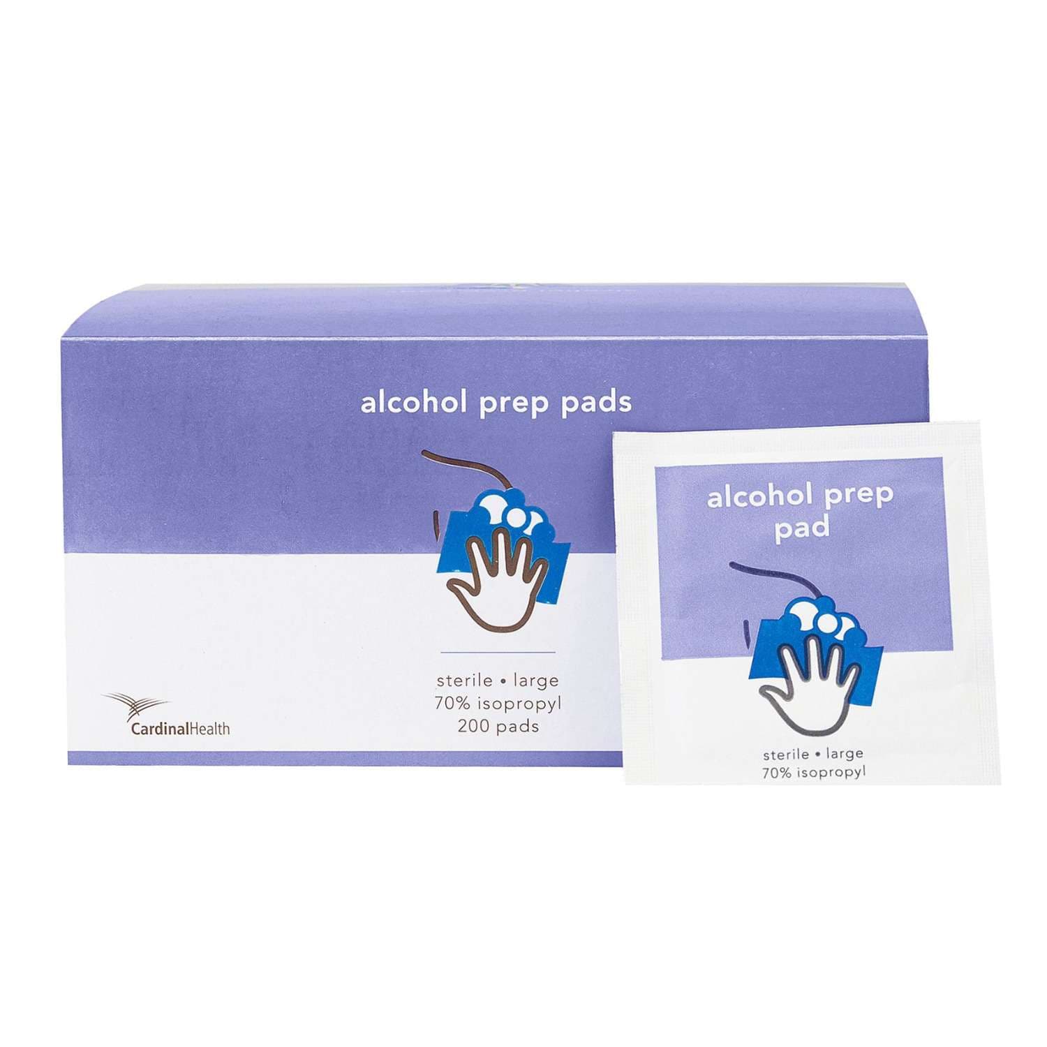 Cardinal Health Alcohol Prep Pad, Large - Box of 200 - Image 1