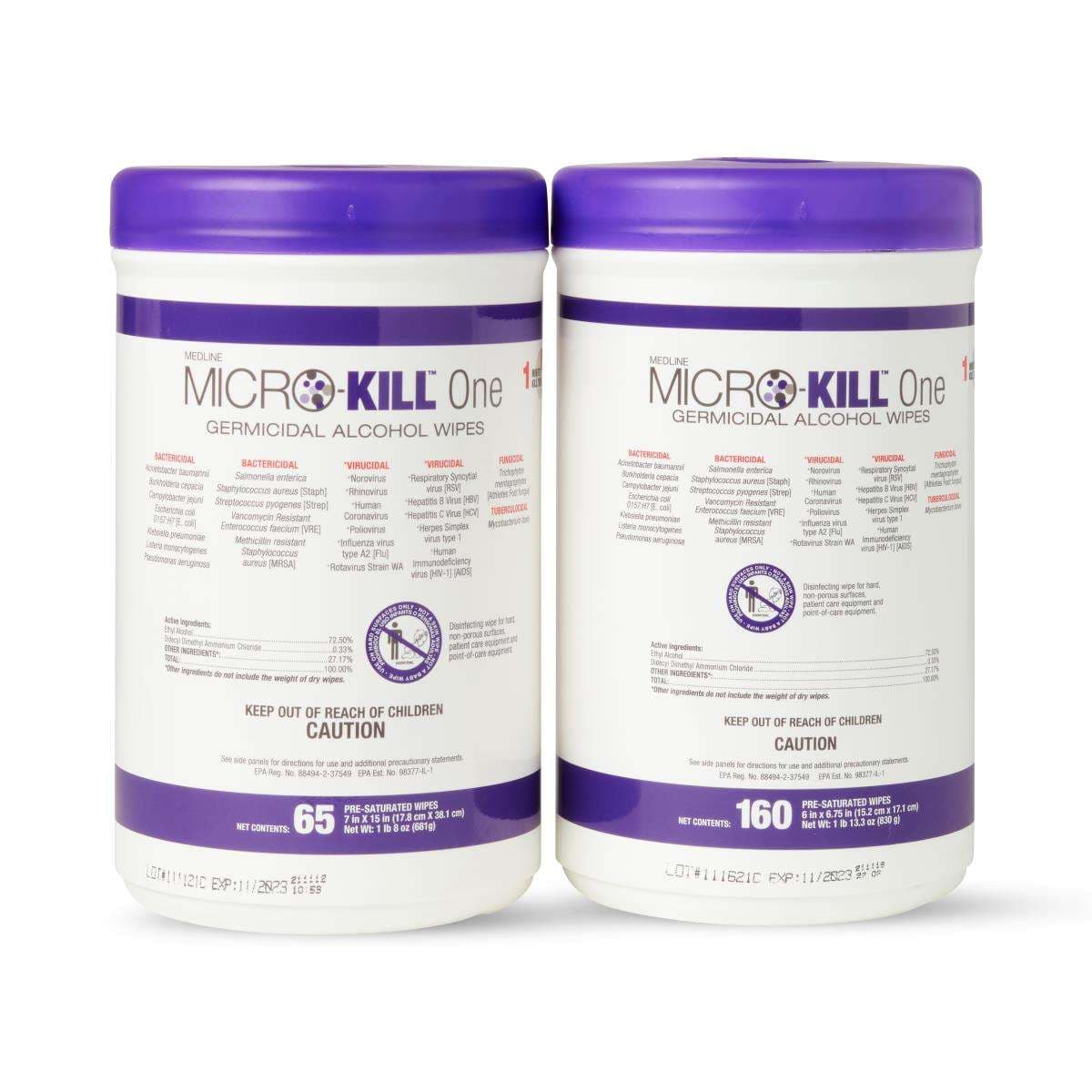 Medline Micro-Kill One Germicidal Alcohol Wipes - Image 2