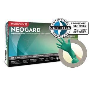 Ansell Microflex Neogard Powder-Free Medical-Grade Exam Gloves, Green, Small - Case of 1000 - Image 1