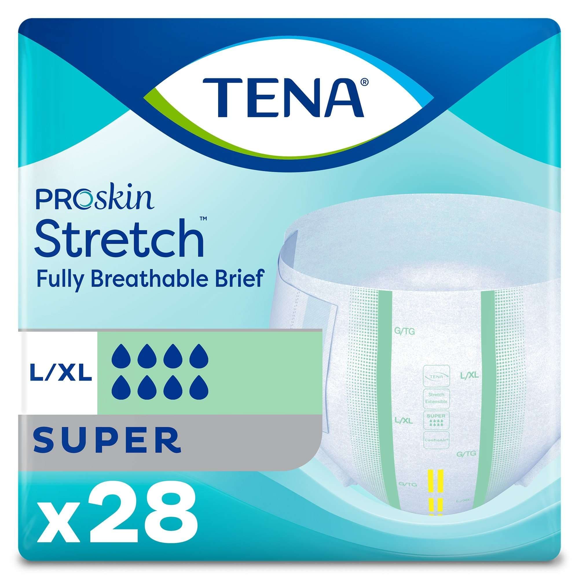 TENA ProSkin Stretch Super Incontinence Brief, Large-Extra Large - Bag of 28 - Image 1