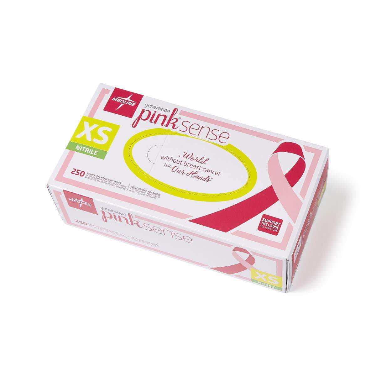 Generation Pink Sense Powder-free Nitrile Exam Gloves, Extra Small - Box of 250 - Image 1