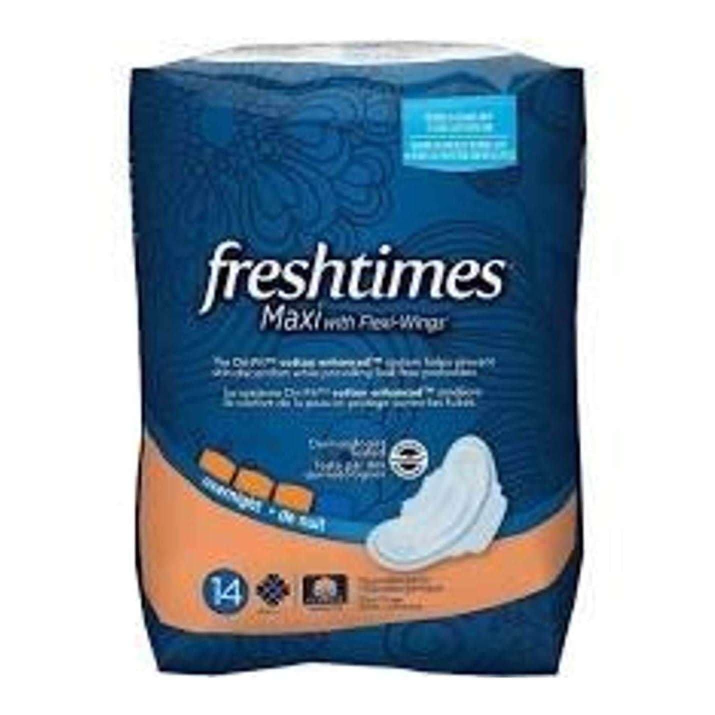 First Quality Freshtimes Maxi Sanitary Pads with Flexi-Wings, Long Super - Package of 16 - Image 1