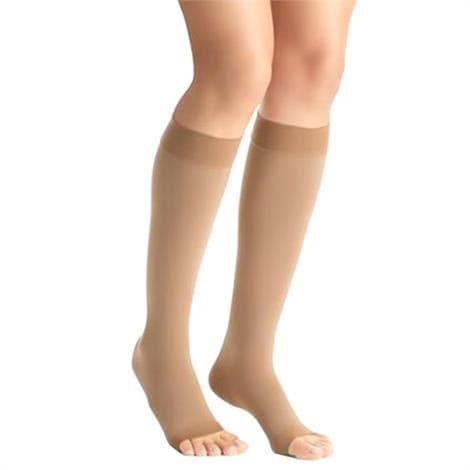 Jobst Maternity Opaque Knee High OT Compression Stockings, 15-20mmHg, Medium, Caramel - Pair - Image 1