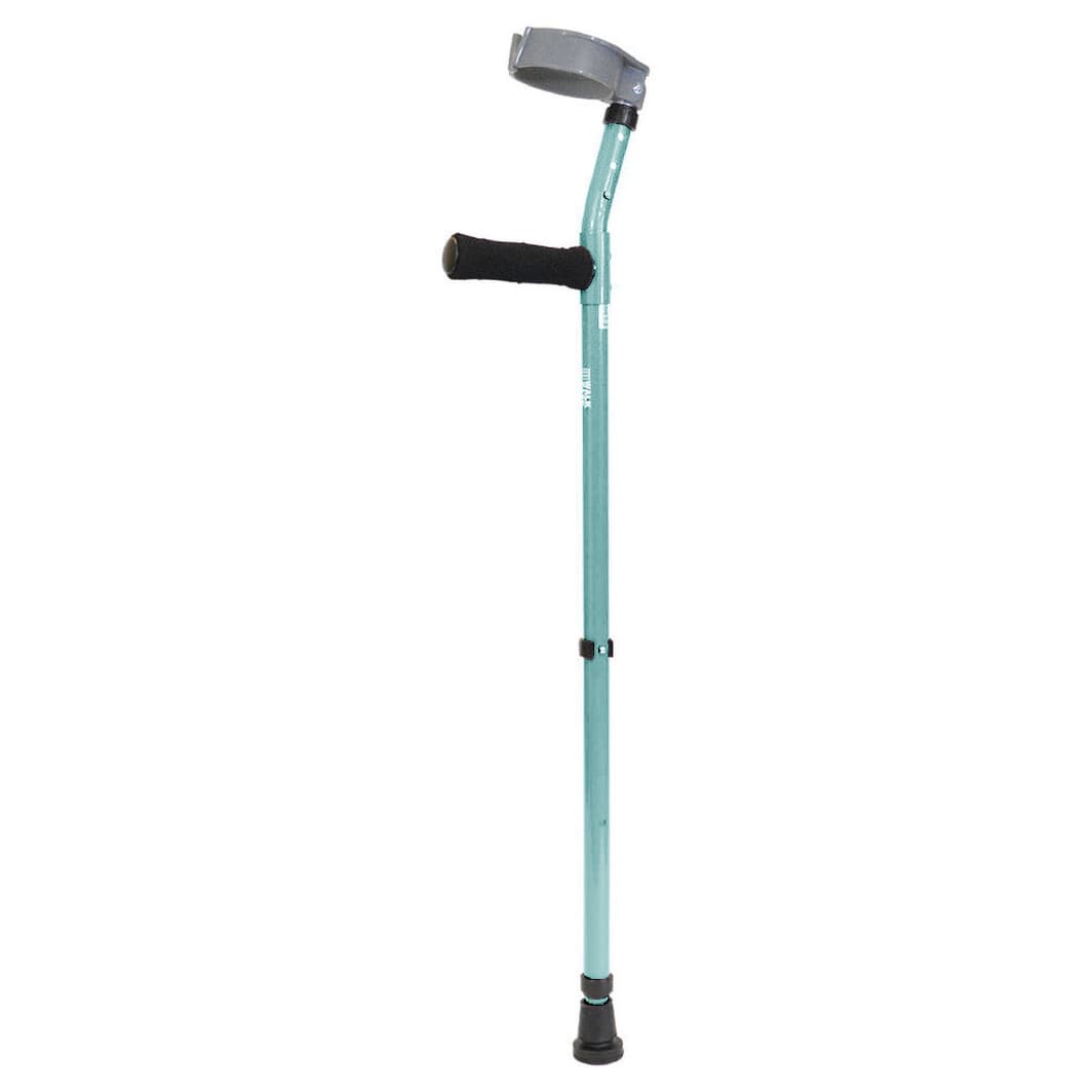 Walk Easy small adult forearm height adjustable crutches with 3.5" adjustable full cuff (pair) - Seafoam green - Image 1