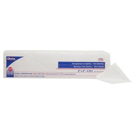 Dukal Clinisorb 4-Ply Square Nonwoven Sponge, 2 x 2 Inch, Non-Sterile - Case of 4000 - Image 1