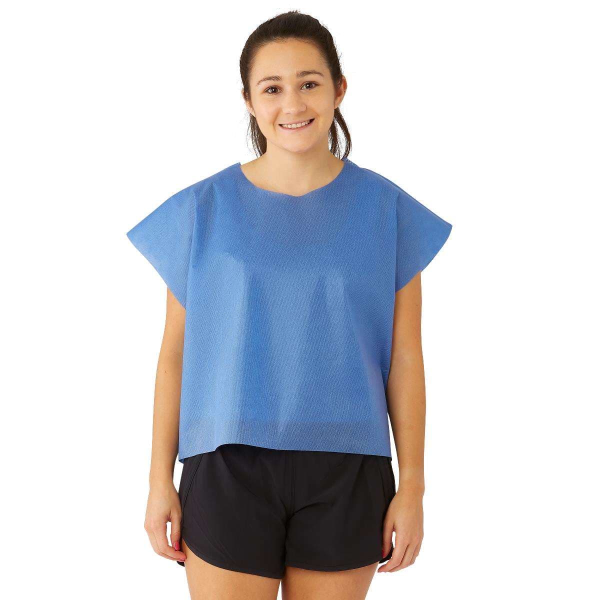 Medline Multilayer Patient Cape, One Size Fits Most, Dark Blue - Case of 100 - Image 1