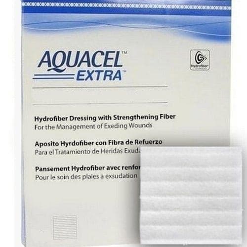 Aquacel Extra Hydrofiber Dressing, Rectangle, 4 x 5 Inch - Box of 10 - Image 1