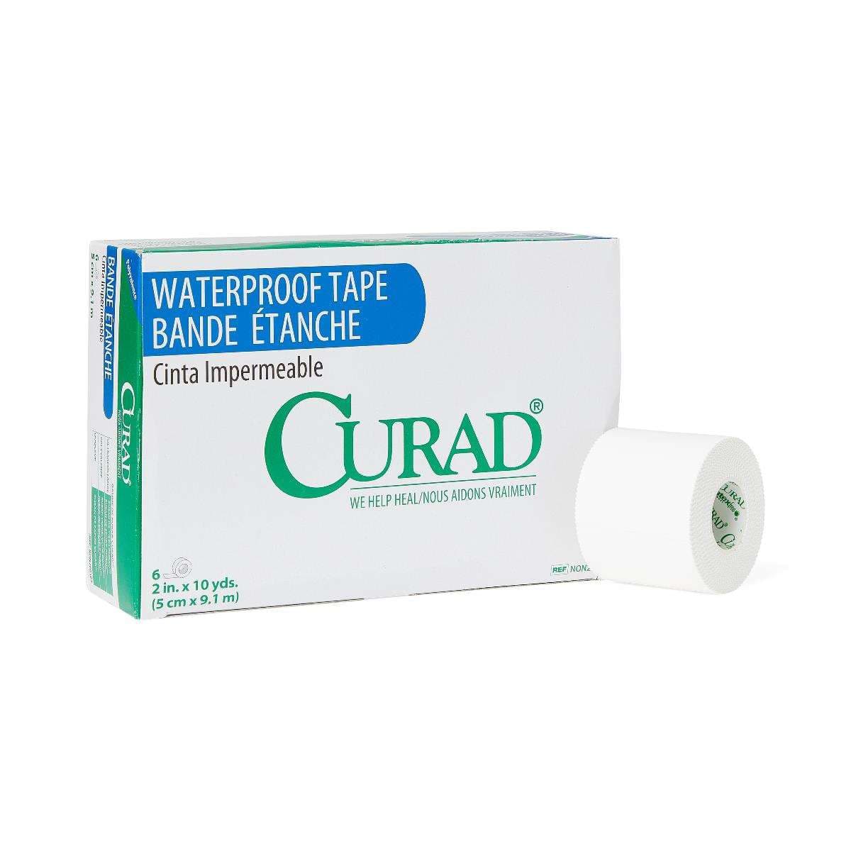 Curad Waterproof Adhesive Tape, 2 Inch x 10 Yard - Box of 6 - Image 1