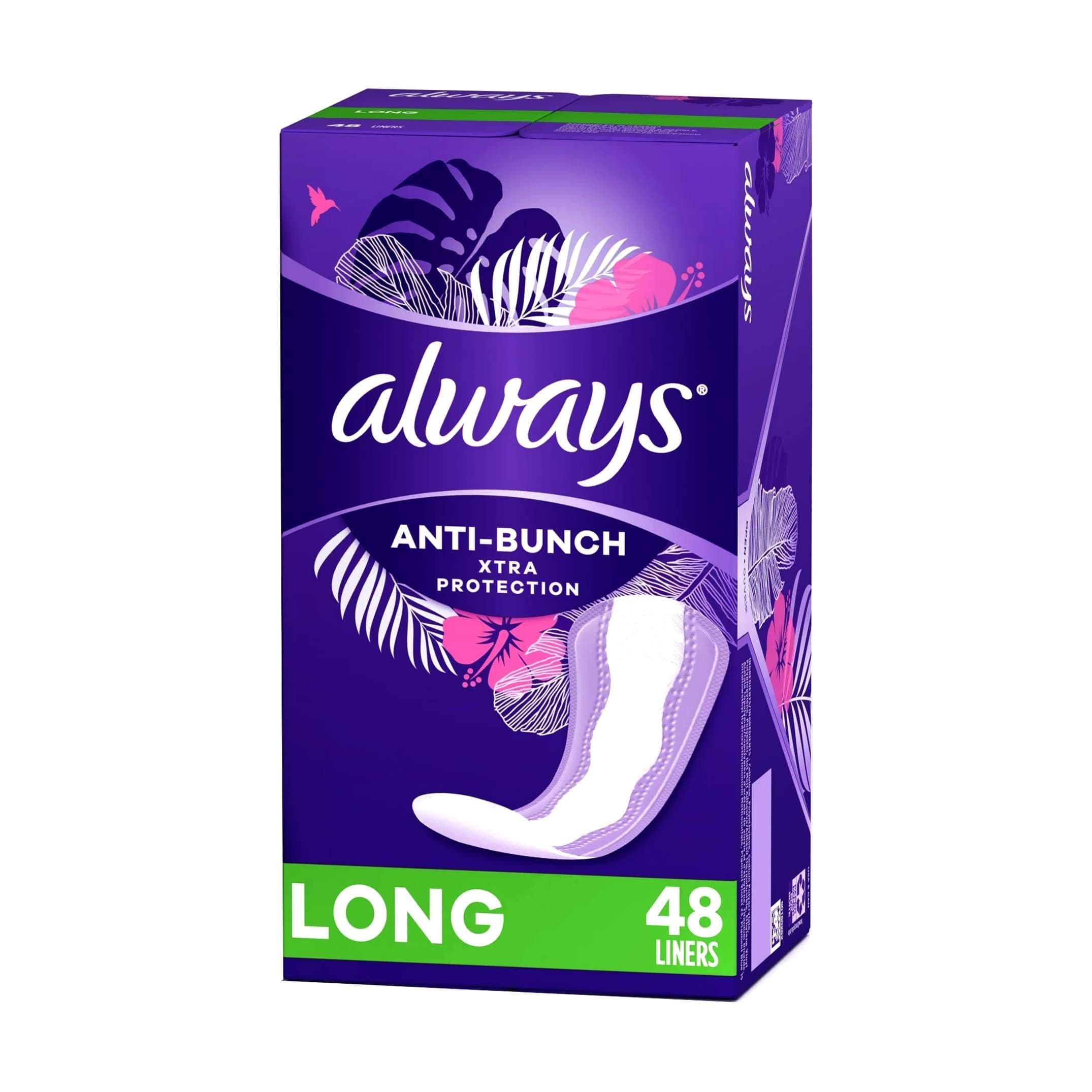 Always Anti-Bunch Xtra Protection Daily Pad, Long - Box of 48 - Image 1
