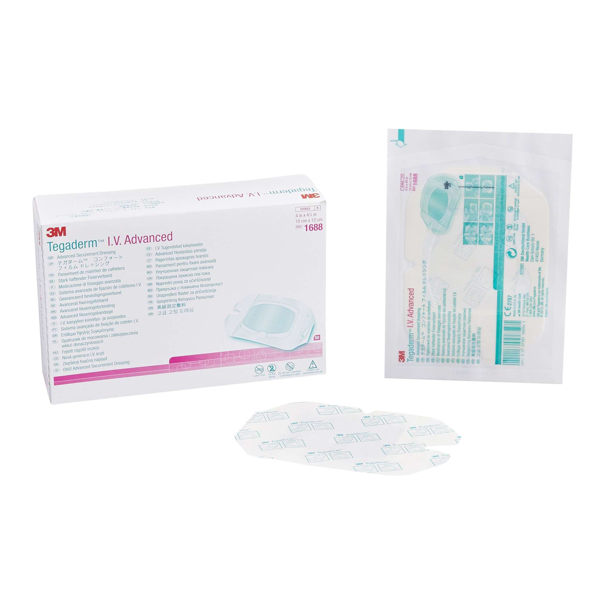 3M Tegaderm IV Advanced Securement Dressing, 10 x 12 cm - Box of 50 - Image 1