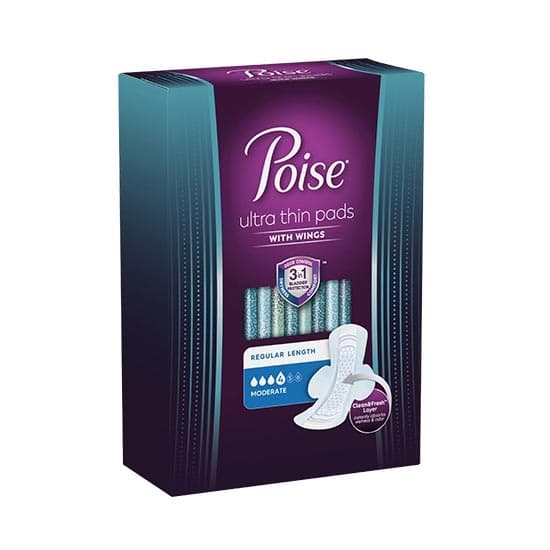 Poise Ultra Thin Moderate Wing Pad - Package of 54 - Image 1