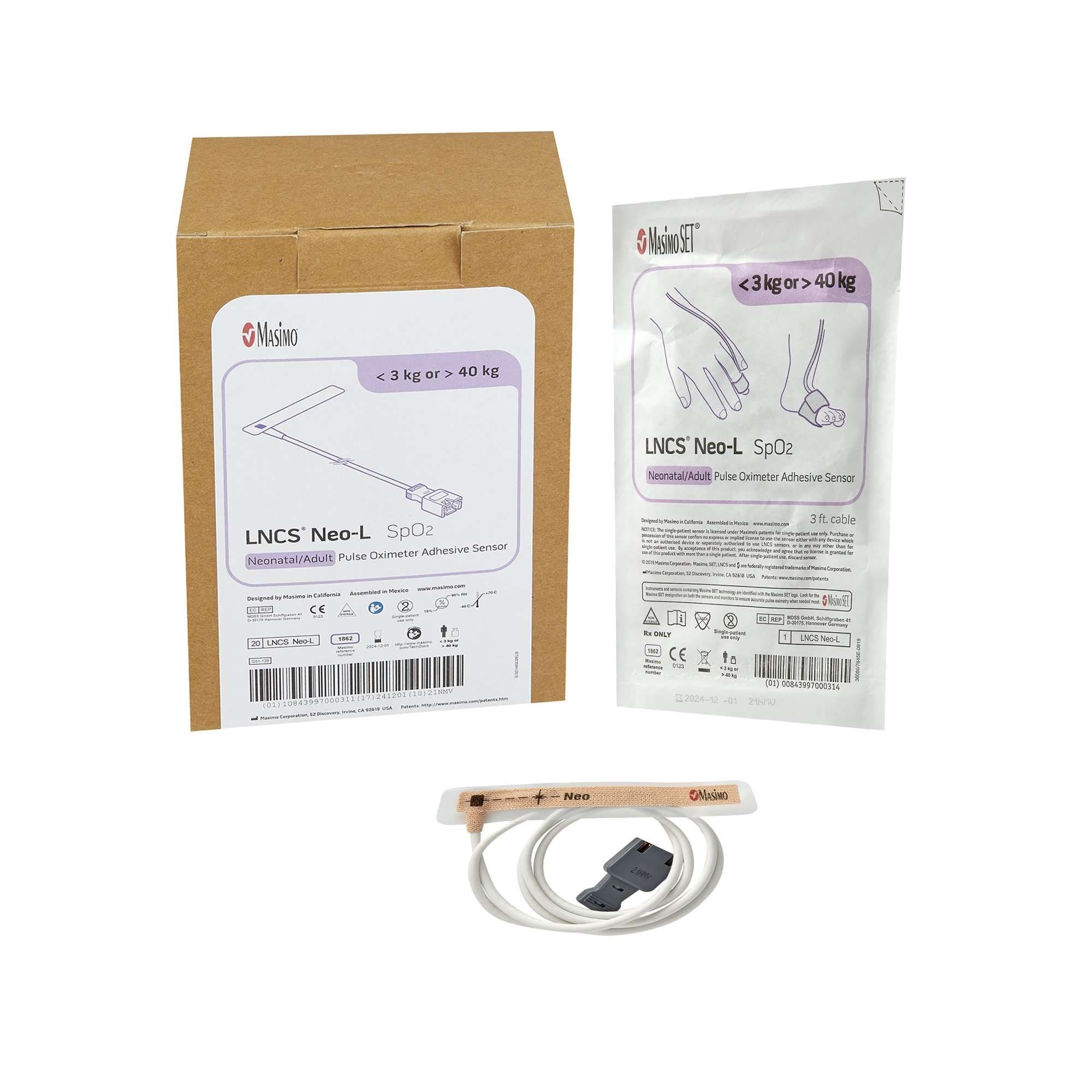 Masimo LNCS Neonatal SPO2 Adhesive Sensor 3 ft. L, Single Patient Use - Image 3