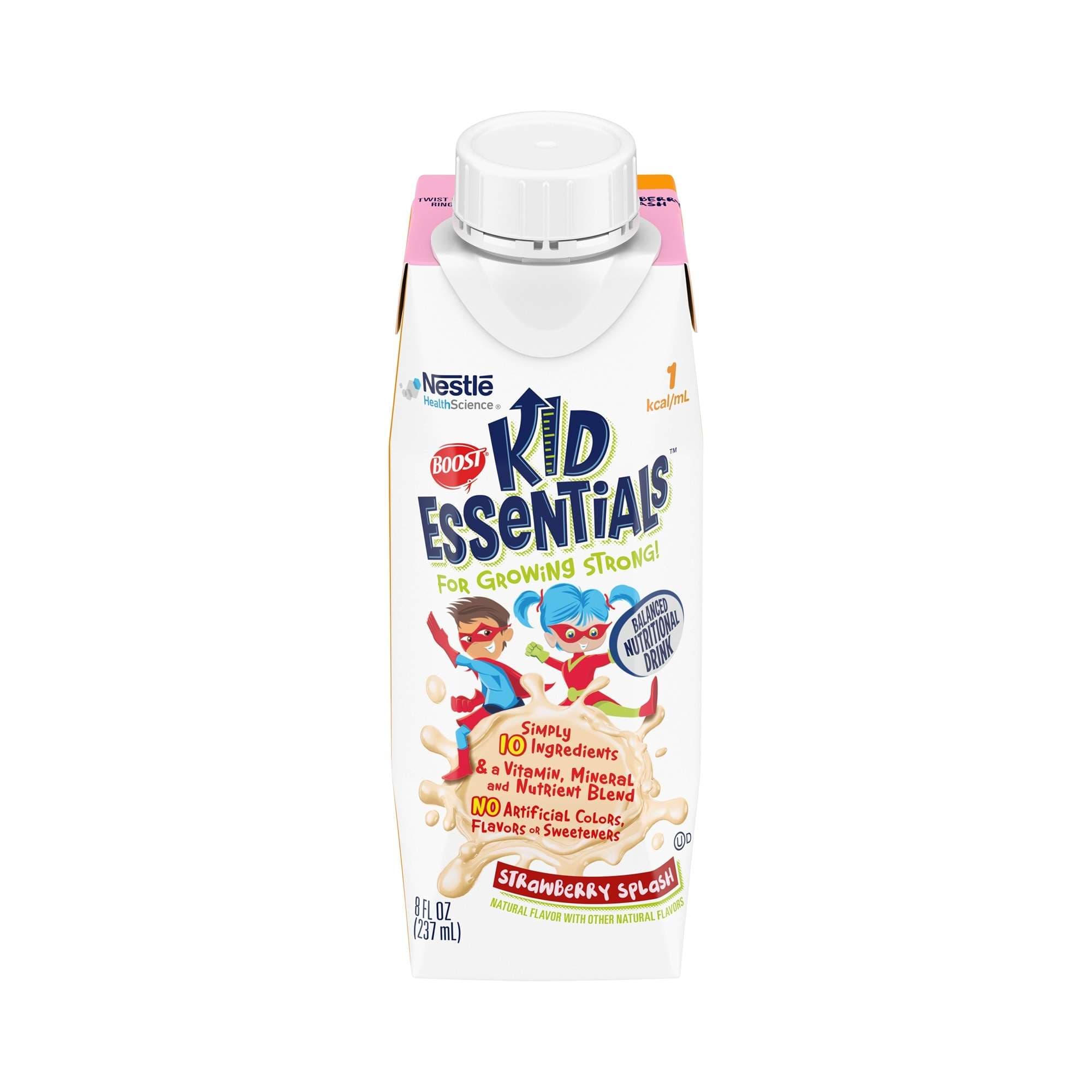 Boost Kid Essentials 1.0 Balanced Nutritional Drink, Strawberry Splash, 8 oz - Each - Image 1