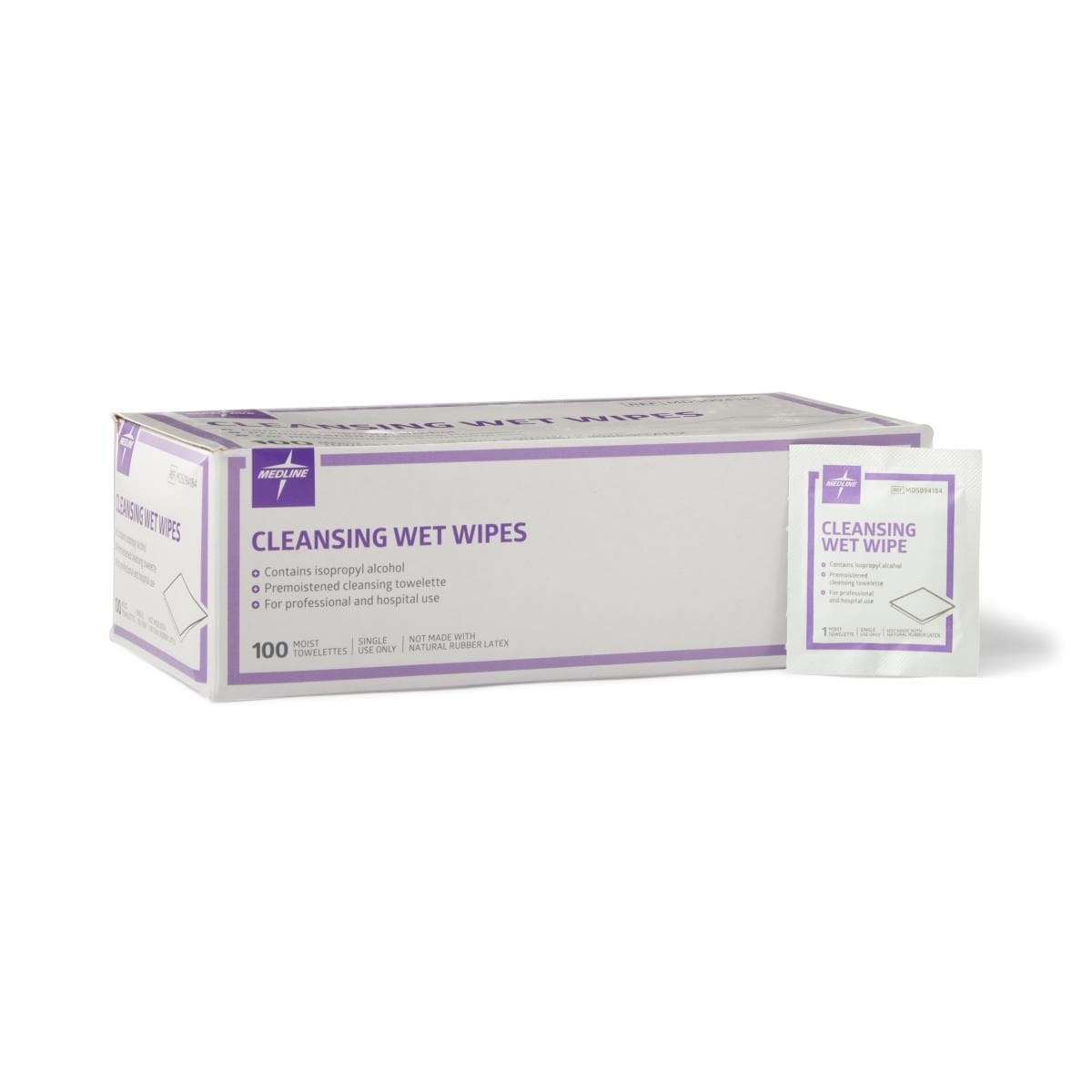 Medline Cleansing Wet Wipes, 5 x 7 Inch - Case of 1000 - Image 1