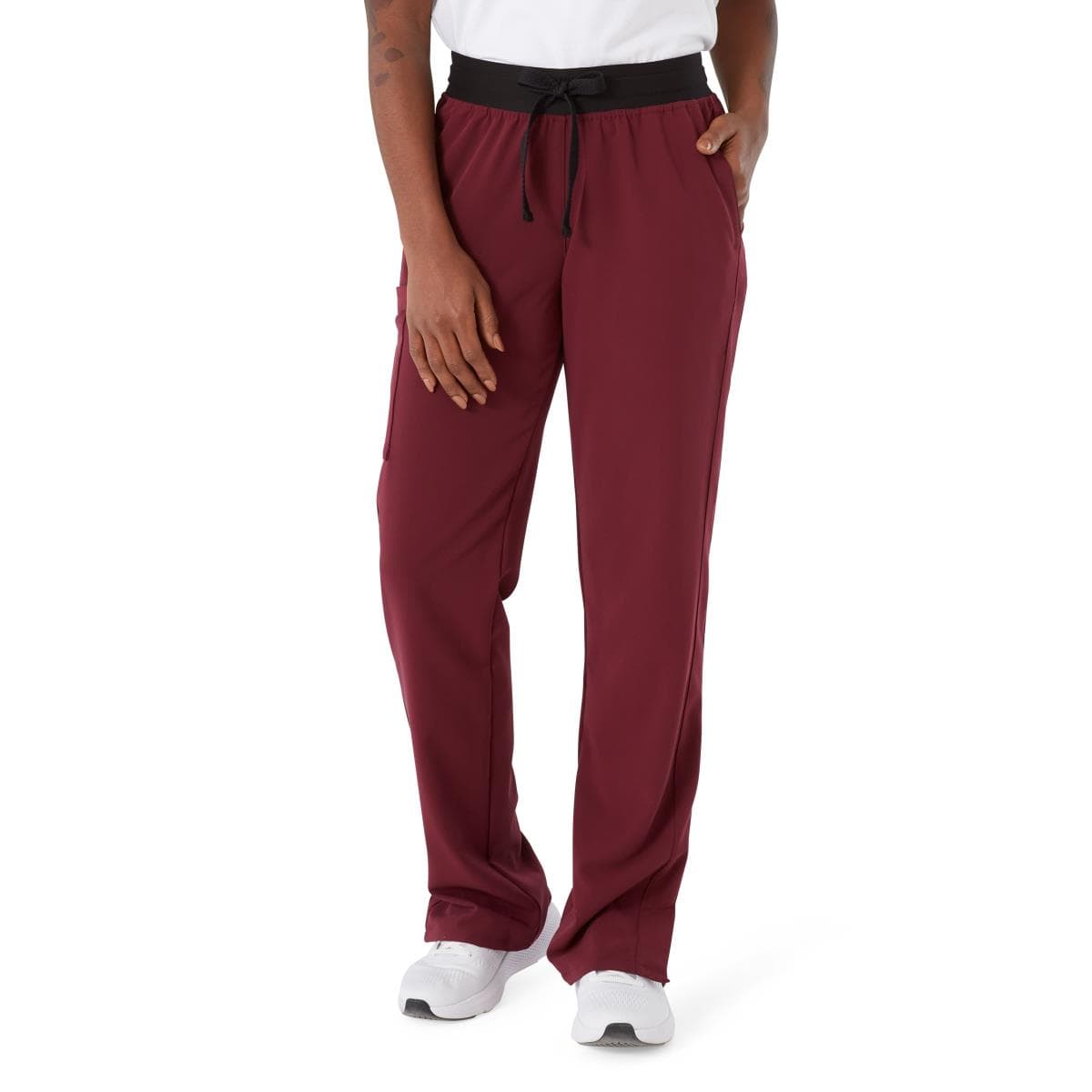 Medline Varick AVE Women's Regular Length Scrub Pant, Wine, 2XSmall - Image 1