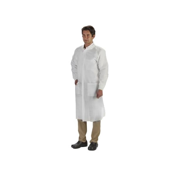 LabMates Lab Coat, White, Medium - Bag of 10 - Image 1