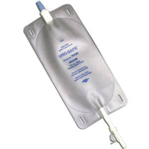 Uro-Safe Urinary Leg Bag With Semi-Transparent Front and Back, Thumb Clamp, 14.38 x 4.75 Inch, 18 oz - Each - Image 1