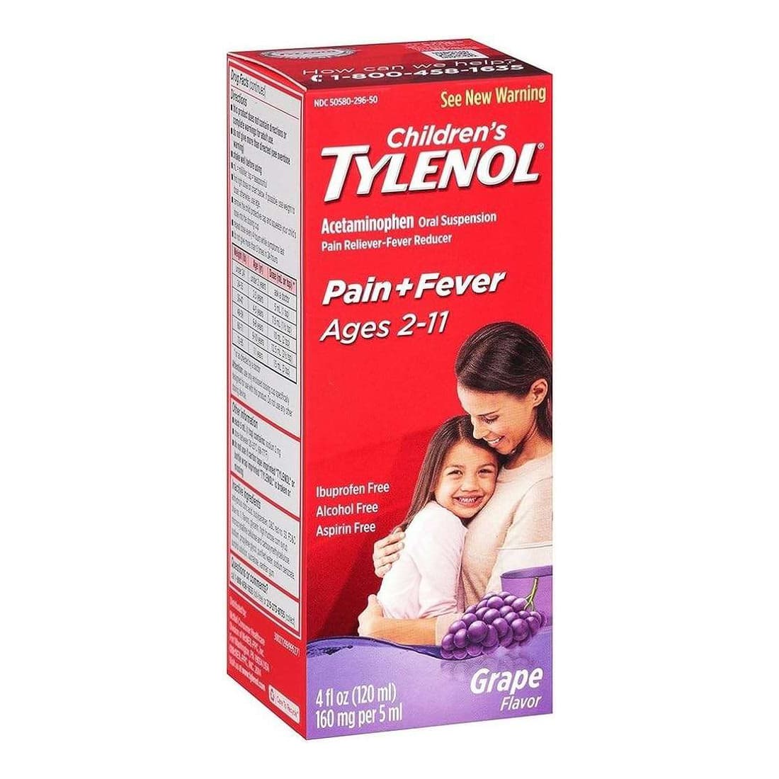 Children's Tylenol Oral Suspension Liquid, Grape Splash, 4 oz - Each