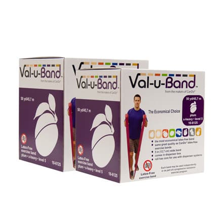 Val-u-Band Twin-Pak Latex Free Exercise Band, Plum, Extra Heavy - Image 1