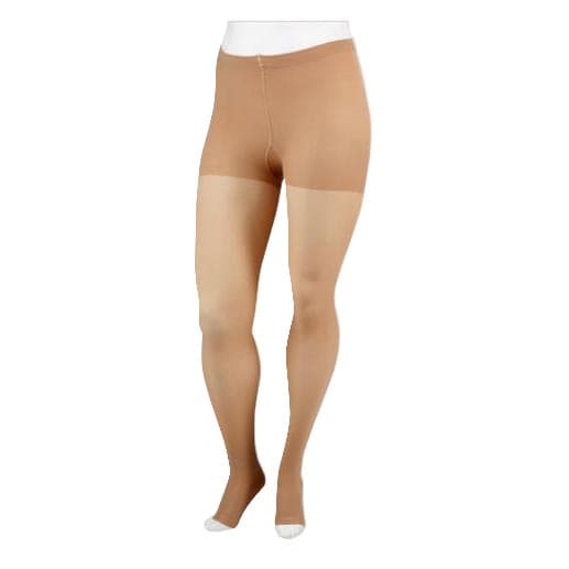 Juzo Soft Compression Maternity Pantyhose, 20-30mmHg, Regular, Open Toe, Beige, Large - Pair - Image 1