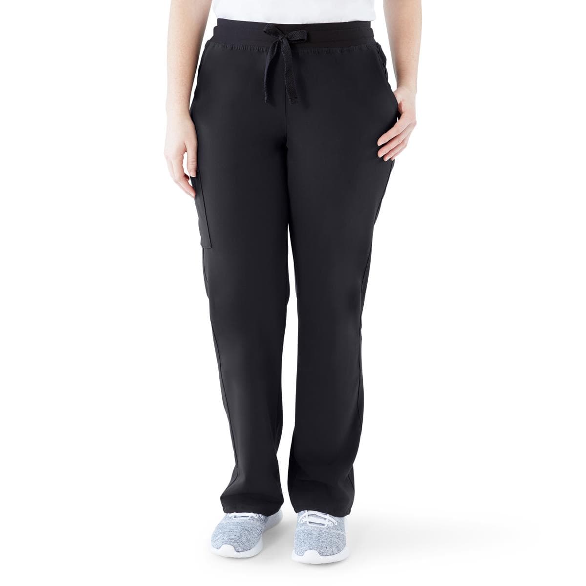 Medline Varick AVE Women's Tall Scrub Pants, Black, Extra Large - Image 1