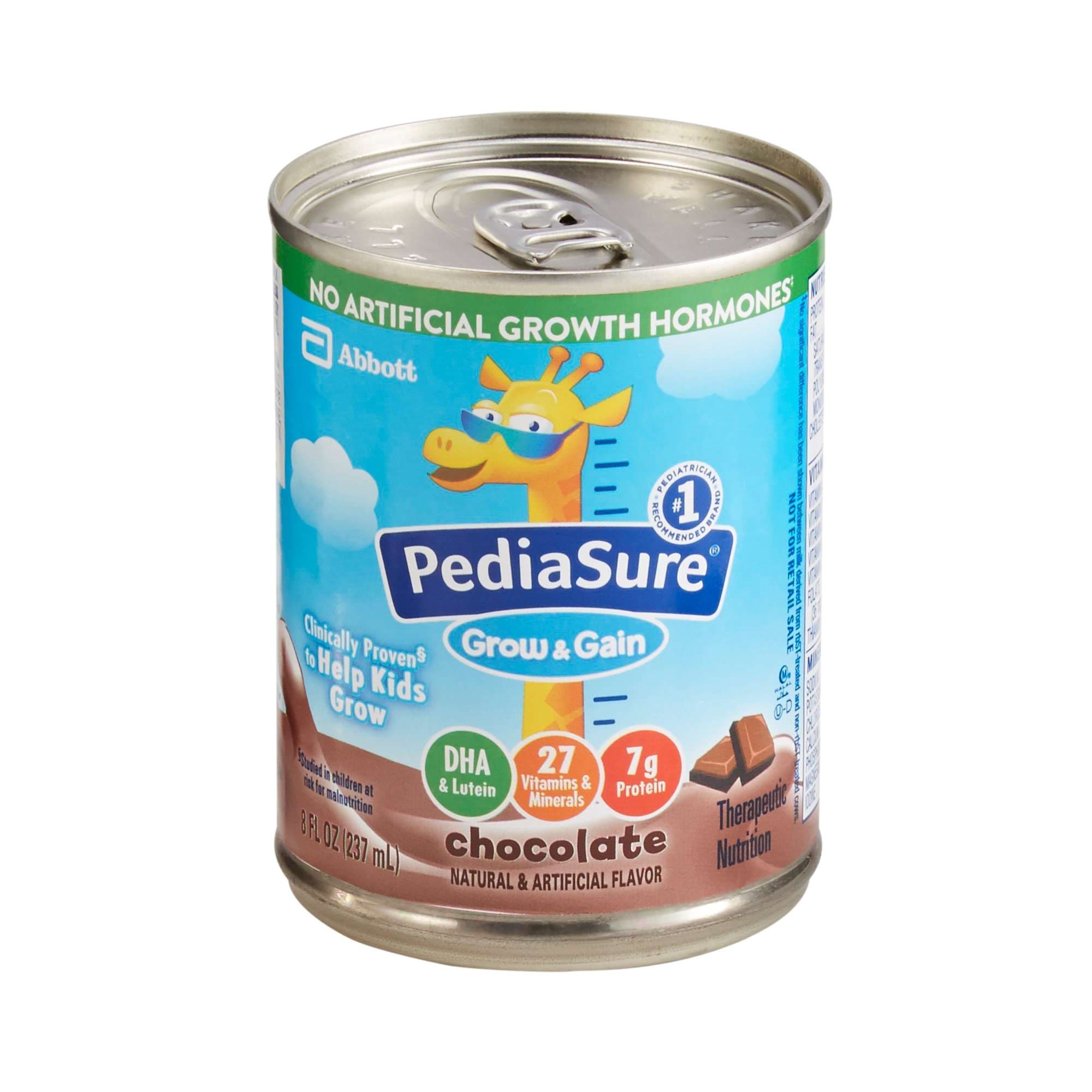 PediaSure Grow and Gain Pediatric Oral Supplement, Can, Chocolate, 8 oz - Case of 24 - Image 1