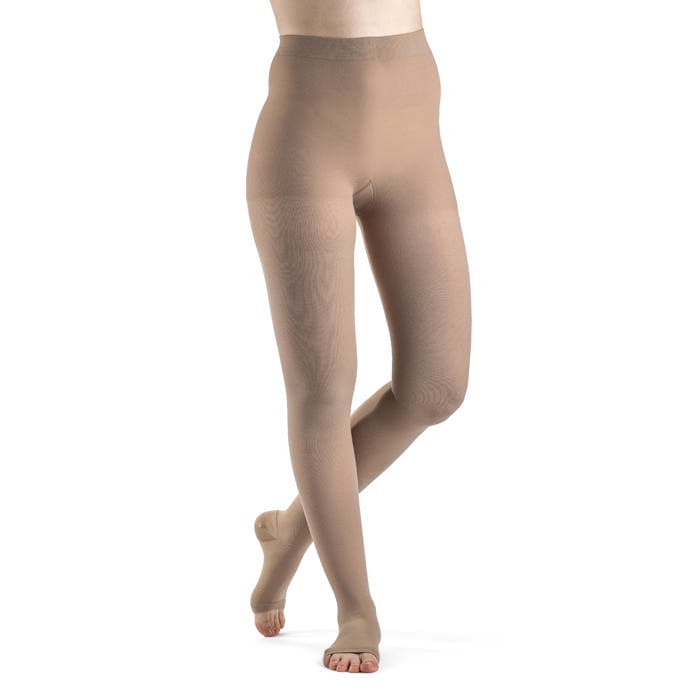 Sigvaris Women's Dynaven Access Compression Pantyhose, 30-40 mmHg Large Long, Crispa - Pair - Image 1