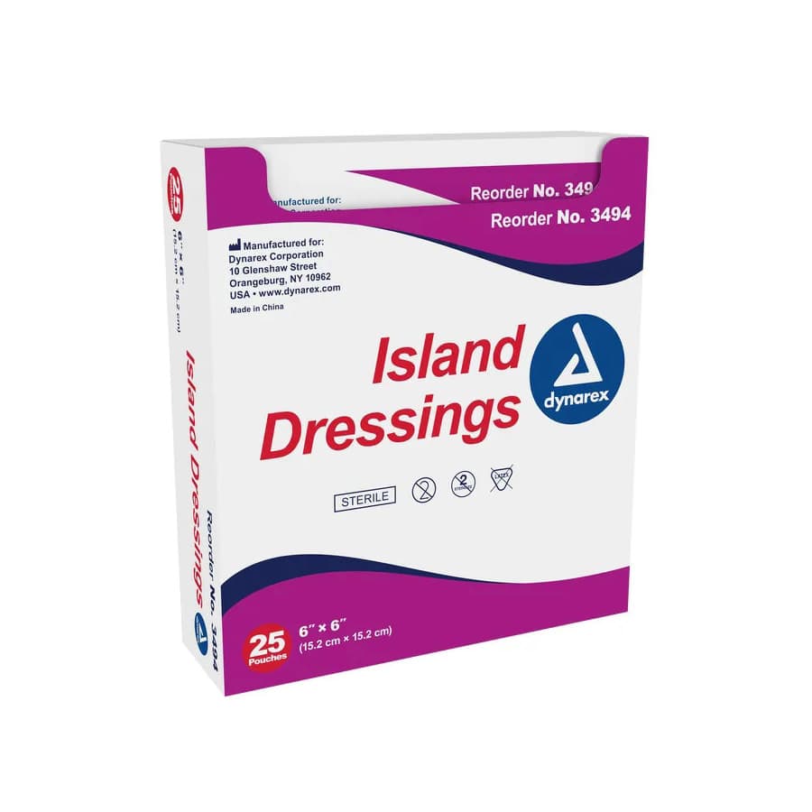 Dynarex Island Dressing, 6 x 6 Inch - Case of 150 - Image 1