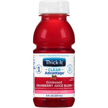 Thick-It Clear Advantage Nectar Thickened Beverage, Cranberry, 8 oz - Case of 24 - Image 1