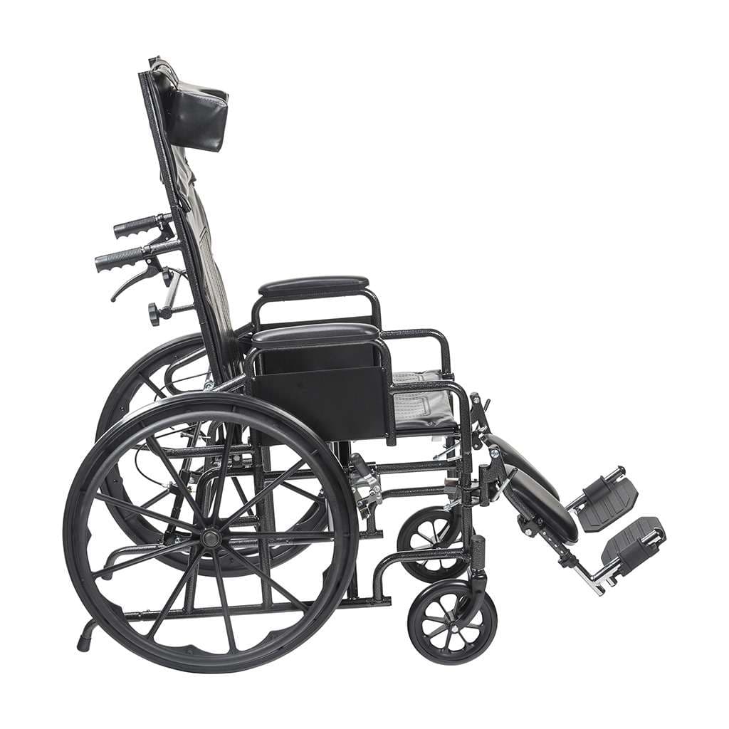 Drive Medical silver sport full reclining wheelchair with Vinyl Upholstery - Image 4
