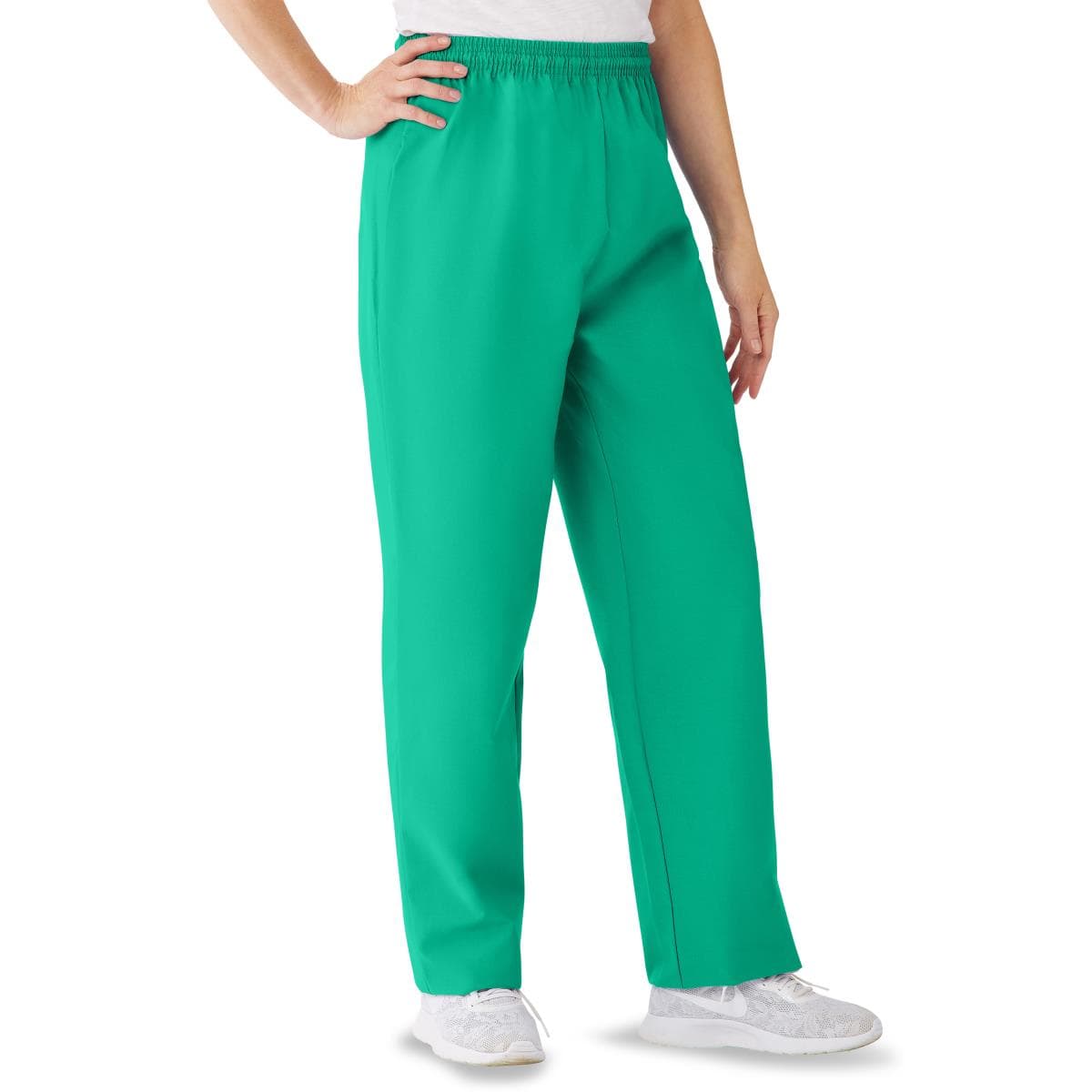 Medline Angelstat Women's Elastic Drawstring Waist Scrub Pants, Jade, 2XLarge - Image 1