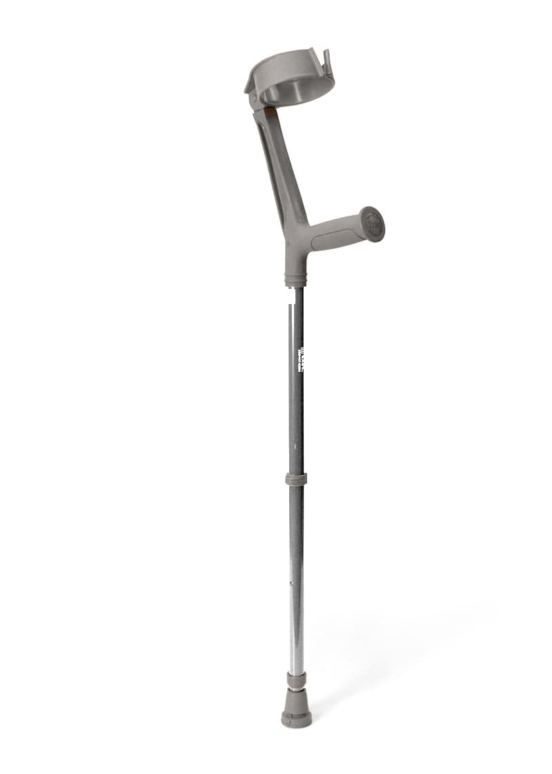 Walk Easy adult forearm articulated crutches with 4" full cuff (pair) - Granite grey - Image 1