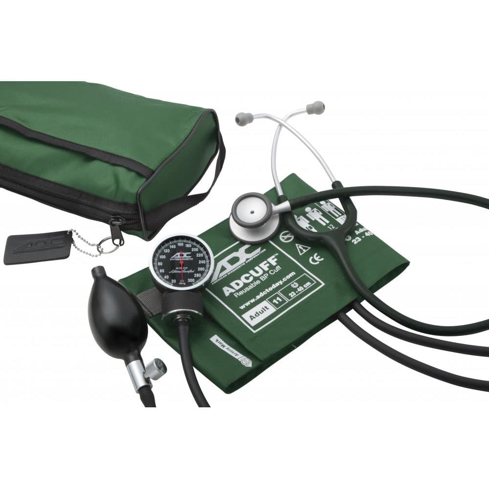 ADC Pro's Combo V Pocket Aneroid & Scope Kit, Adult Only, Dark Green - Image 1