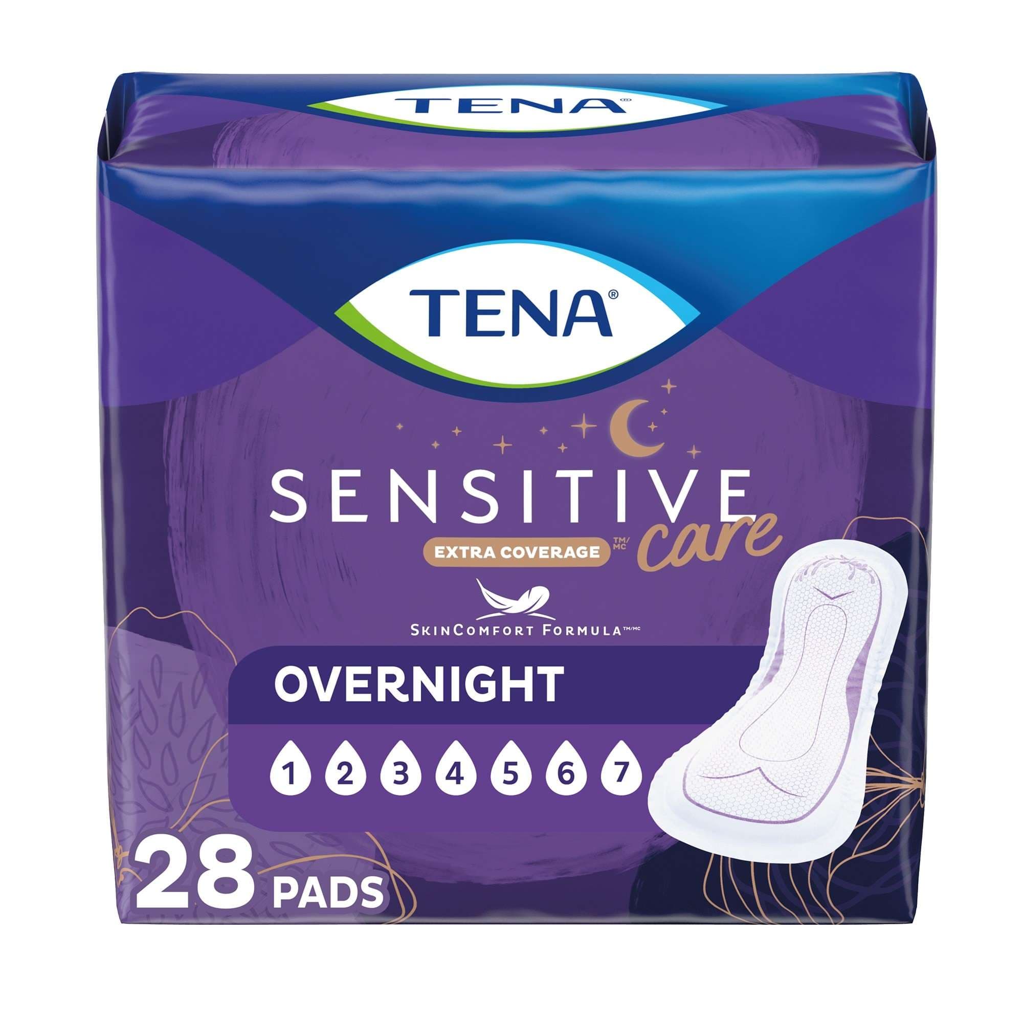 TENA Sensitive Care Overnight Incontinence pads - Case of 84 - Image 1