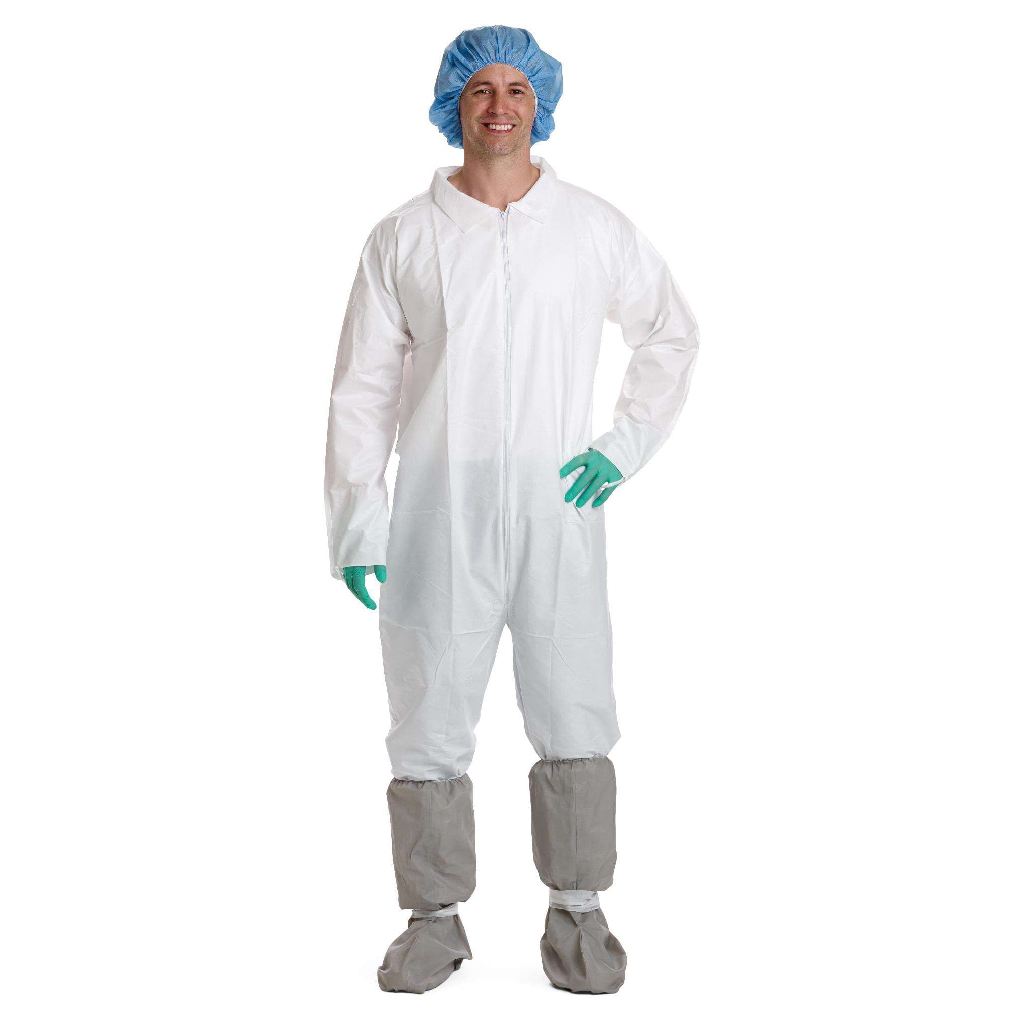 Medline Breathable Coveralls with Elastic Wrists and Ankles
