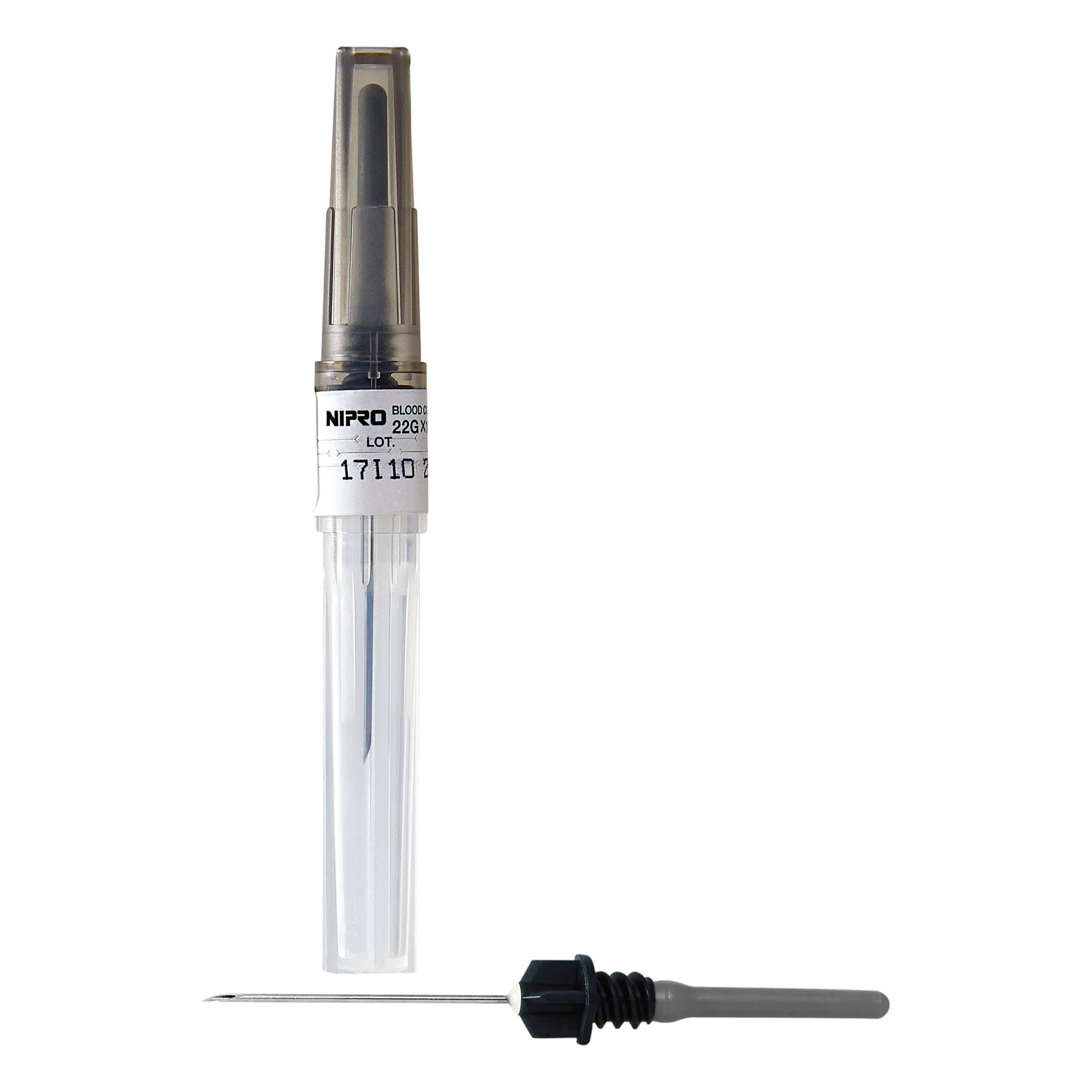 Nipro Blood Collection Needle, Black, 22 Gauge, 1 Inch Needle Length - Case of 1000 - Image 1