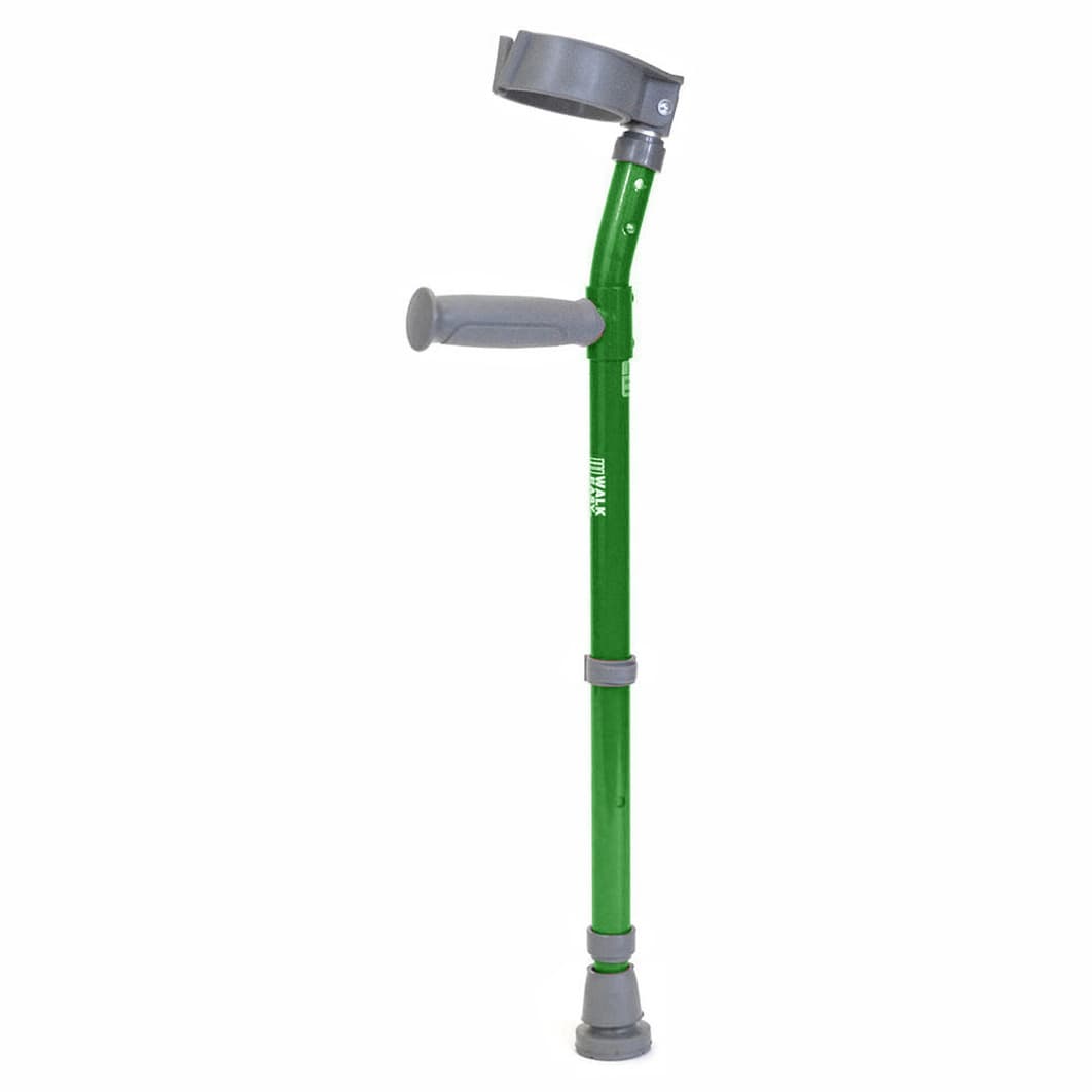 Walk Easy pediatric forearm height adjustable crutches with 3" full cuff (Pair) - Forest green - Image 1