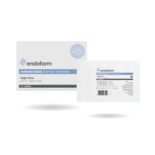 Endoform High Flow Antimicrobial Dermal Template Collegen Dressing, 2 x 2 Inch - Box of 10 - Image 1
