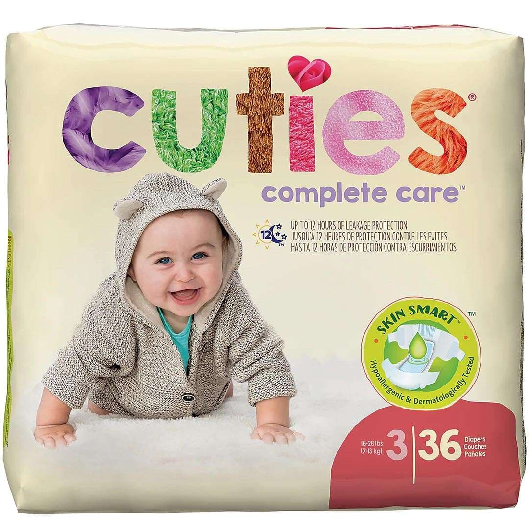 Cuties Complete Care Baby Diapers, Size 3 - Box of 144 - Image 1