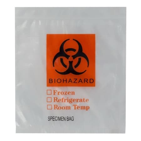 RD Plastics Specimen Transport Bag with Document Pouch, Zip Closure, 12 x 15 Inch - Package of 100 - Image 1