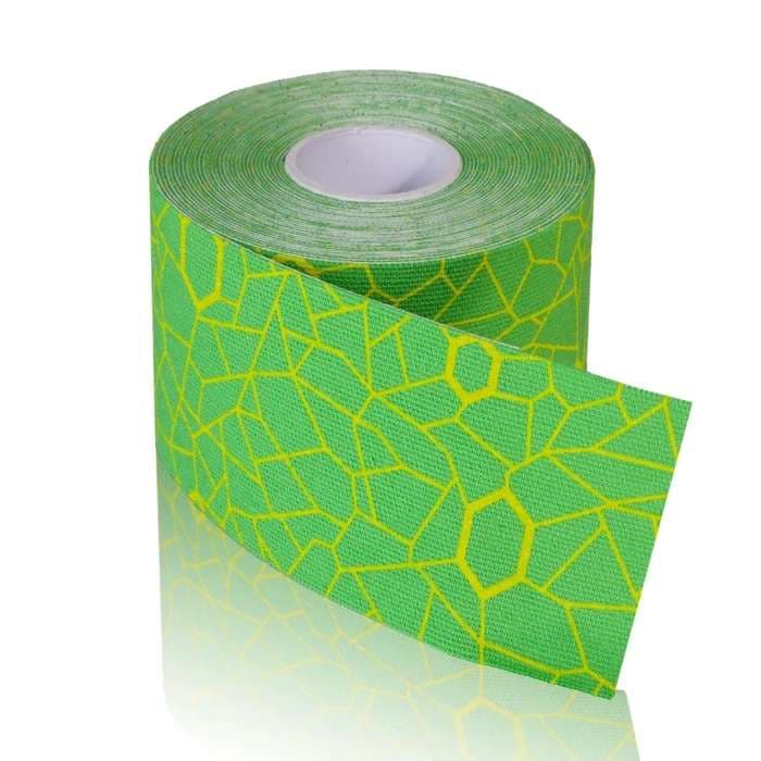 TheraBand Kinesiology Tape 2" x 16.4', Electric Green-Yellow Print - Each - Image 1