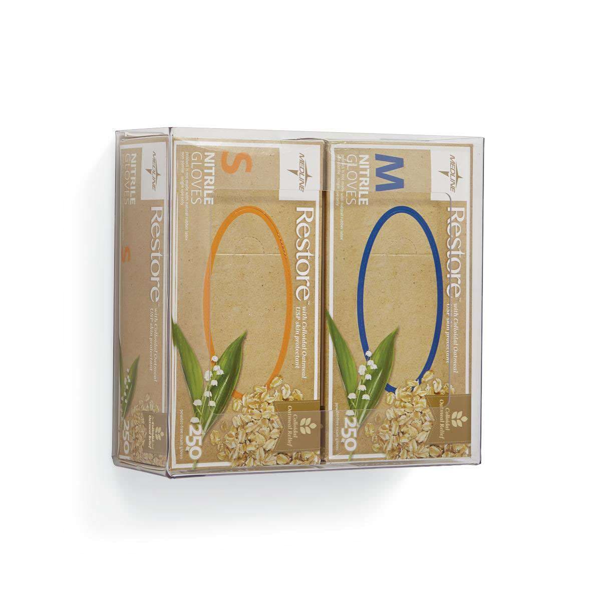 Medline Horizontal-vertical mount Clear Plastic Glove Dispensers, Double Box - Case of 6 - Image 1