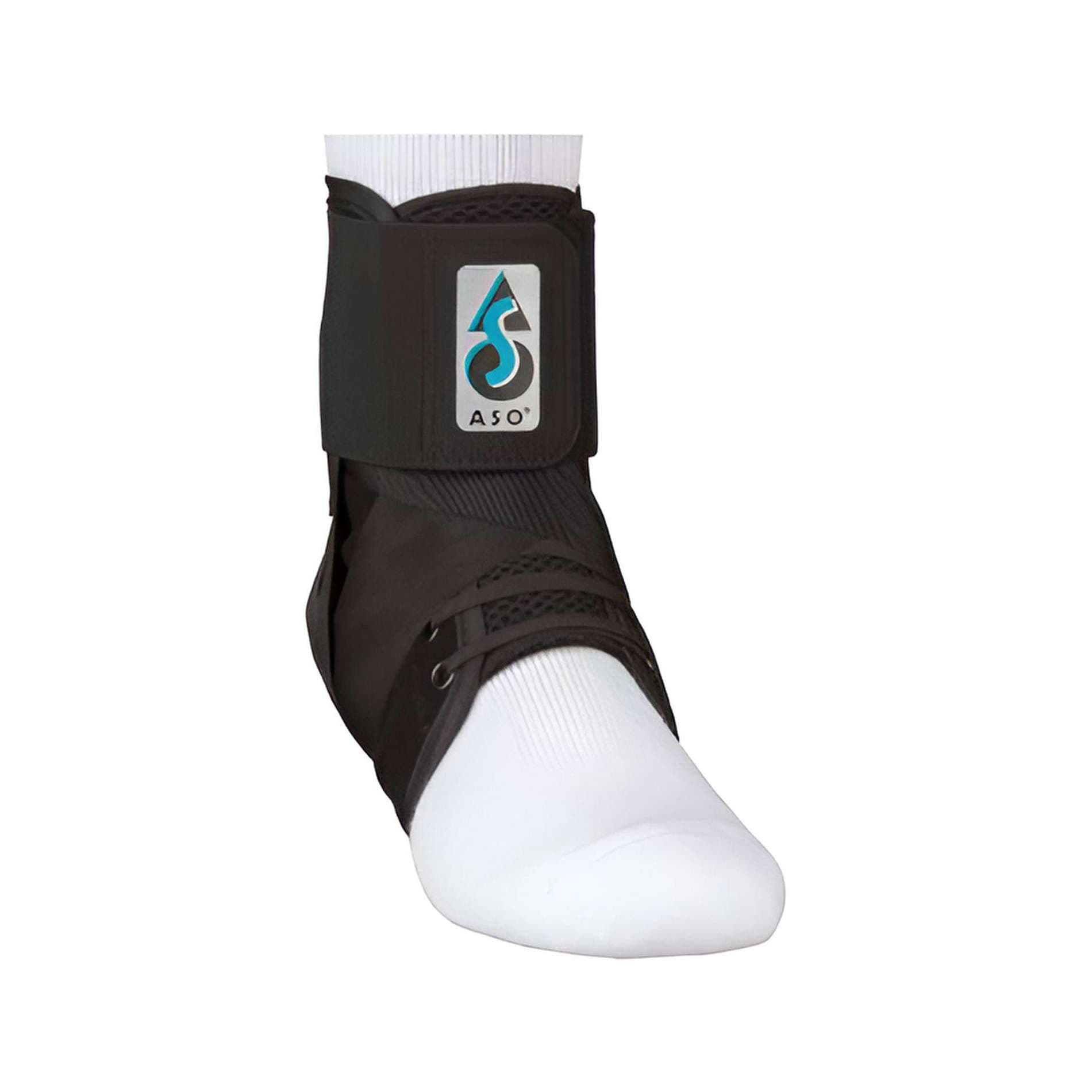 ASO Speed Lacer Ankle Brace Black Foot Adult, 13 to 14 Inch, Lace-Up Hook and Loop Strap Closure, Large - Each - Image 1