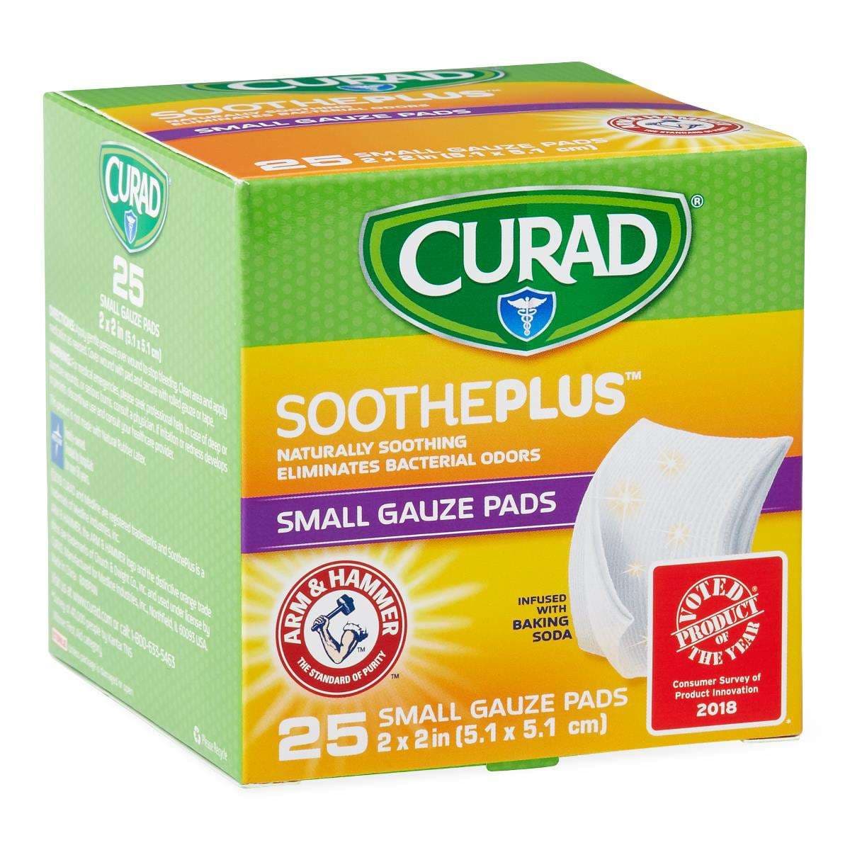 Curad Sootheplus Gauze Pads, 2 x 2 Inch - Box of 25 - Image 1