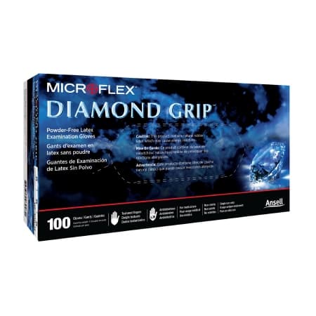 MICROFLEX Diamond Grip Powder-Free Latex Exam Gloves, Extra Large - Case of 1000 - Image 1