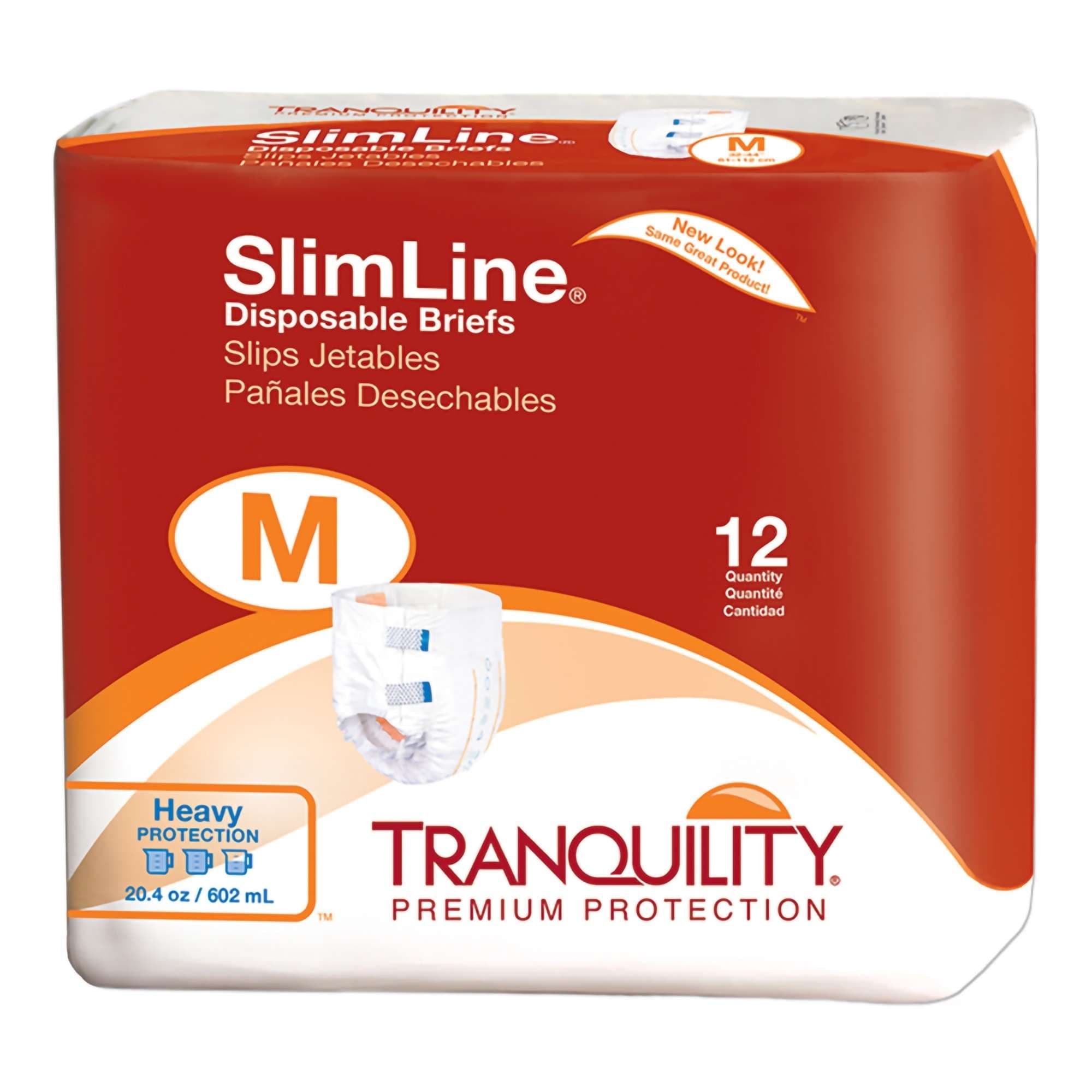 Tranquility Slimline Original Briefs, Medium - Case of 96 - Image 1