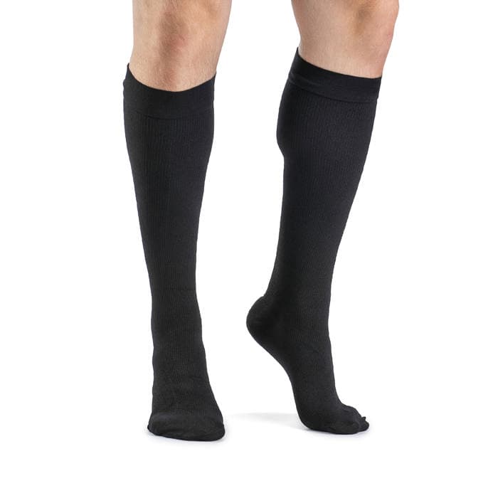 Sigvaris Dynaven Access Mens Calf High Compression Socks, 20-30 mmHg, Small-Long, Black - Pair - Image 1