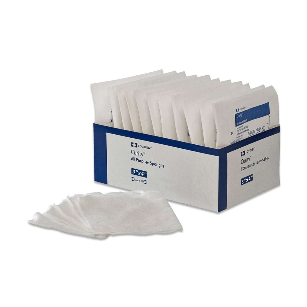 Curity All Purpose 6 Ply Non-woven Sponges, 3 x 4 Inch - Box of 50 - Image 1